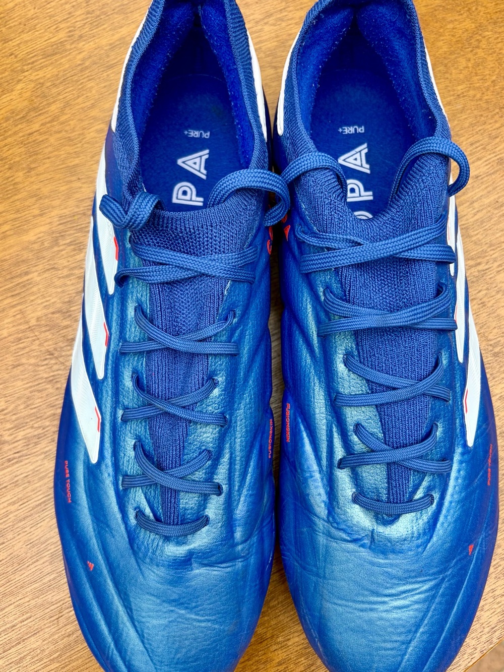 adidas Royal Blue Soccer Cleats with White Stripes 9M